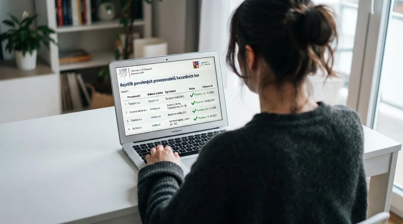 Výřez z veřejného registru Ministerstva financí ČR se seznamem držitelů licence k provozování online casina