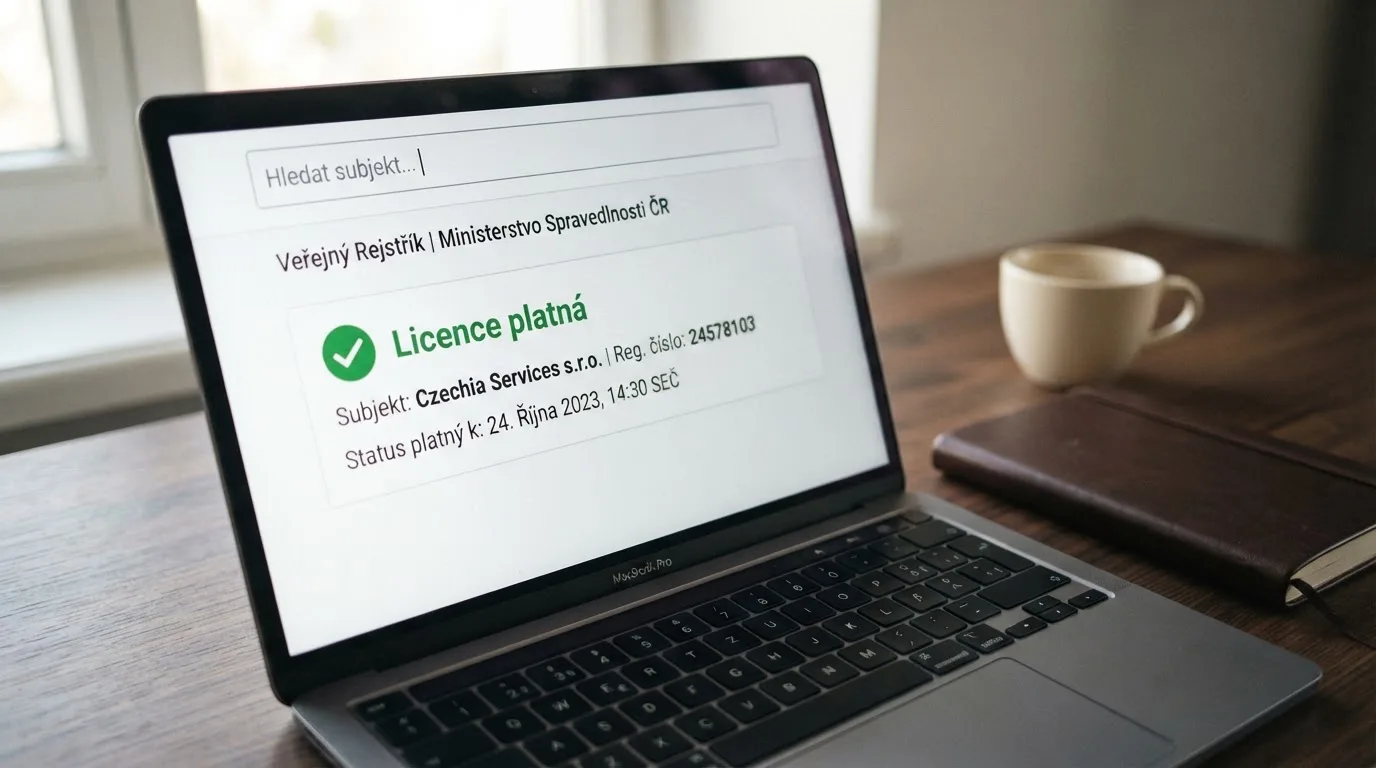 Úřední dokument nebo náhled registru MF ČR dokládající platnou licenci českého online casina
