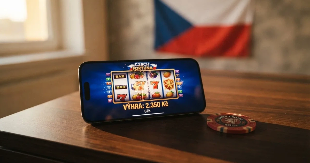 Přehledná koláž log nově licencovaných českých online casin na pozadí české vlajky a symbolu Ministerstva financí ČR